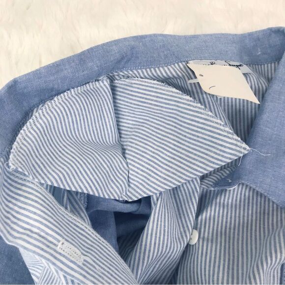 VINTAGE‎ Deadstock 80s 90s Cropped Button Down Shirt Tie Waist Boxy Size XL New - Picture 7 of 12